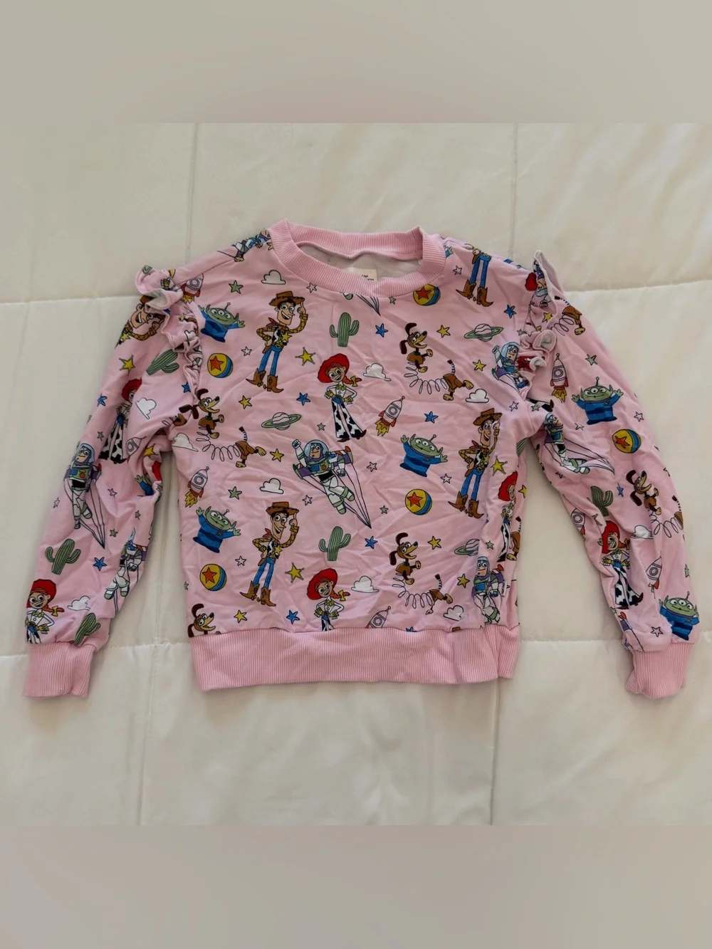 Disney Pink Toy Story Ruffle Sleeve Sweatshirt